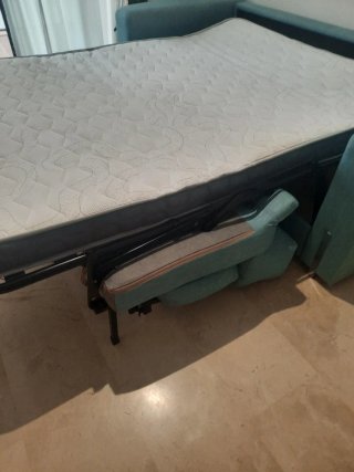 Sofá Cama Italiano Tela Azul