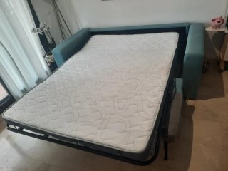 Sofá Cama Italiano Tela Azul