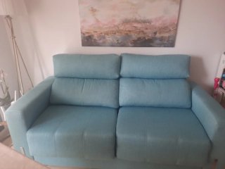 Sofá Cama Italiano Tela Azul