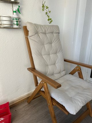 Silla de jardín plegable madera y tela