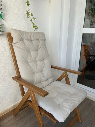 Silla de jardín plegable madera y tela