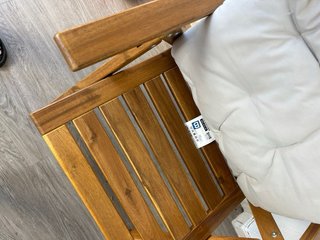 Silla de jardín plegable madera y tela