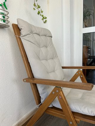 Silla de jardín plegable madera y tela