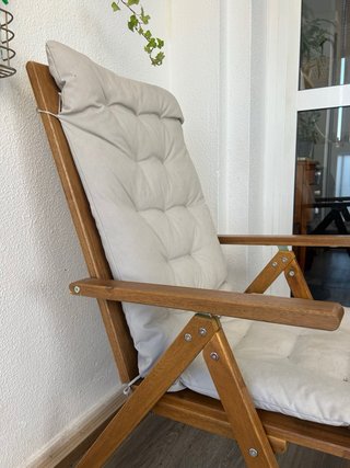 Silla de jardín plegable madera y tela