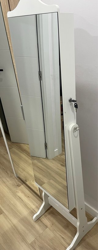 Mueble espejo joyero blanco
