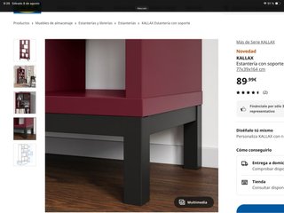 Estantería IKEA KALLAX color marrón rojizo/burdeos