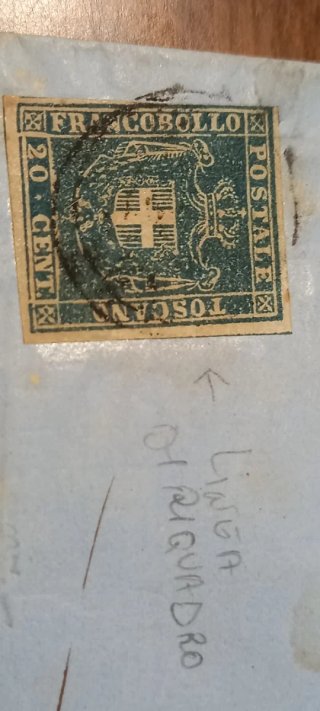 Storia postale Toscana - Francobollo 20 Cent