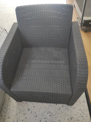 2 Sillones de Jardín Ratán Gris.