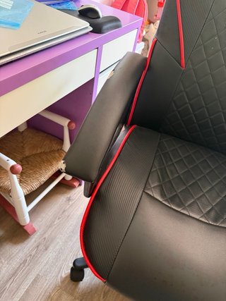 Silla gamer escritorio negra y roja