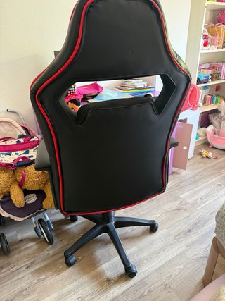 Silla gamer escritorio negra y roja