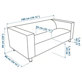 Sofá 2 plazas KLIPPAN IKEA + funda