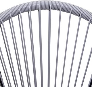 Conjunto De 4 Sillas De Jardín Ovaladas De Rattan PE Y Metal Resistente A Las Intemperies Estilo Boho Chic, Gris Claro, 73X77X87Cm