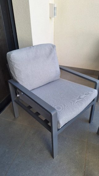 Conjunto Muebles Jardín metal gris