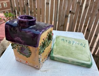 Casita de cerámica para velas