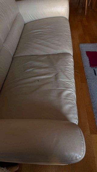 Sofá cama piel beige 2 plazas