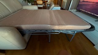 Sofá cama piel beige 2 plazas