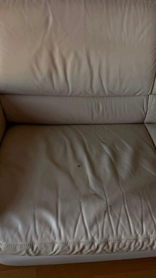Sofá cama piel beige 2 plazas