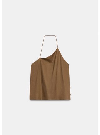 Top halter con lino abalorios