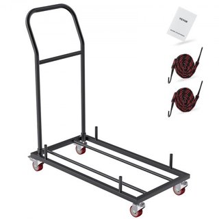 Carro para Sillas Plegables, Carro Comercial de Hierro con Capacidad para 12 Sillas, Carro de Estante para Sillas Plegables con 4 Ruedas, Carro de Transporte y Almacenamiento para Sillas de Plásti...