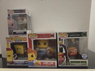 Funko Pop! Geppetto, Spongebob, Simpsons Lard Lad