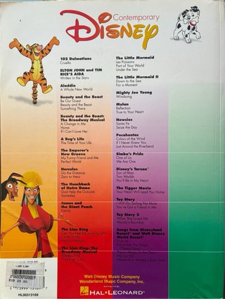 Disney Libro de Partituras para piano y guitarra.