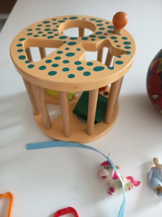 Lote Juguetes Bebé Madera y Peluche
