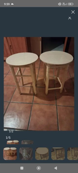 2 Mesitas Auxiliares Madera Beige