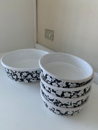 Set 5 ciotole ceramica floreale