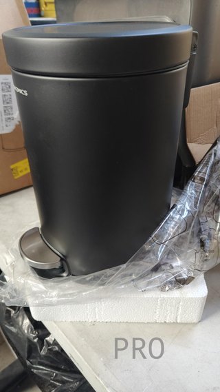 Cubo de Basura de Baño, 6 L, Cubo de Acero con Tapa de Cierre Suave