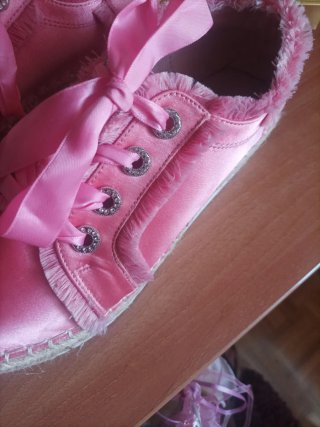 Zapatillas de raso y cáñamo mujer