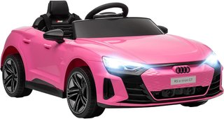 AUDI RS Coche Eléctrico para Niños 3-5 Años 12V Doble Motor, Coche Eléctrico para Niños 3-5Km/H Con Cinturón de Seguridad, Control Remoto, Suspensiones, Música, Luces LED y Claxon, Rosa