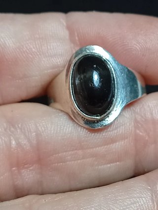 Anillo Plata Ley Ágata negra