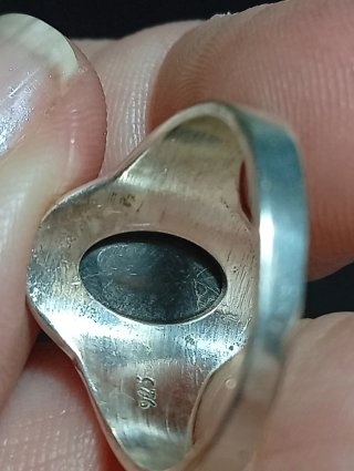 Anillo Plata Ley Ágata negra