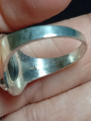 Anillo Plata Ley Ágata negra