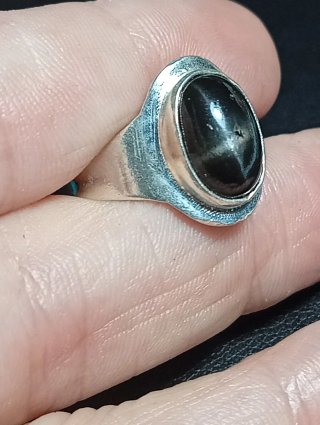 Anillo Plata Ley Ágata negra