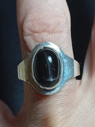 Anillo Plata Ley Ágata negra