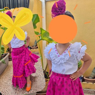 Falda flamenca niña lunares