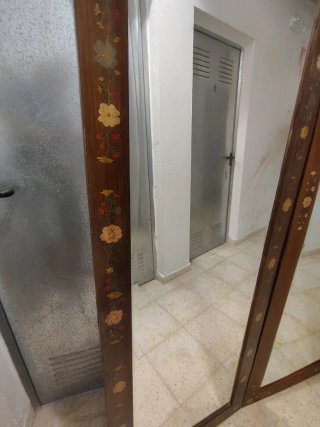 Tríptico espejo madera y cristal