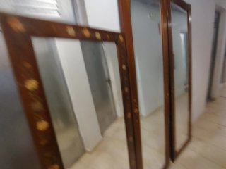 Tríptico espejo madera y cristal