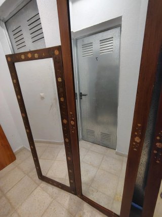 Tríptico espejo madera y cristal