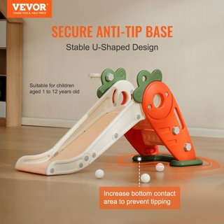 Tobogán para Niños, Tobogán para Niños de 1 a 12 Años con Escaleras Escalables y Aro de Baloncesto, Parque Infantil Interior y Exterior para Niños de Hasta 40 kg, Parque Infantil para Niños con Ba...
