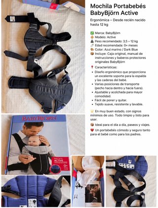 Mochila Portabebés BabyBjörn Active Azul Marino