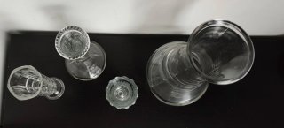 Lote 4 Floreros Vintage Cristal Transparente