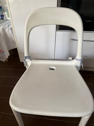 Sillas de plástico blancas
