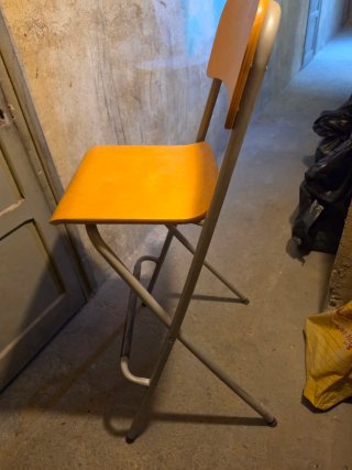 Silla Alta Tipo Bar Madera y Metal