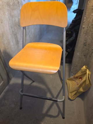 Silla Alta Tipo Bar Madera y Metal