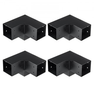 Kit de Soporte para Pérgola 10.2 cm x 10.2 cm, Tamaño Interno 9.1 cm x 9.1 cm 4pcs Soporte de Esquina de 3 Vías de Alta Resistencia para Trabajos en Madera DIY, Instalación Fácil de Vigas de Mader...