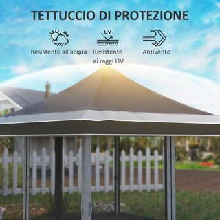 Toldo Plegable 3.6X3.6 M Pop up con Altura Ajustable en 3 Niveles con Mosquitera y Bolsa de Transporte, Toldo de Exterior de Metal y Oxford, UV50+, para Jardín, Fiestas, Gris Oscuro
