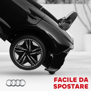 AUDI RS Coche Eléctrico para Niños 3-5 Años 12V Doble Motor, Coche Eléctrico para Niños 3-5Km/H Con Cinturón de Seguridad, Control Remoto, Suspensiones, Música, Luces LED y Claxon, Negro
