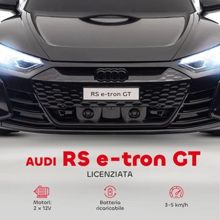 AUDI RS Coche Eléctrico para Niños 3-5 Años 12V Doble Motor, Coche Eléctrico para Niños 3-5Km/H Con Cinturón de Seguridad, Control Remoto, Suspensiones, Música, Luces LED y Claxon, Negro